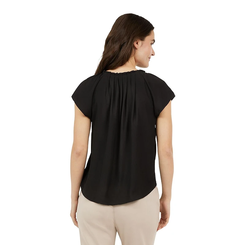 CHAPS-PLEAT NECK TOP