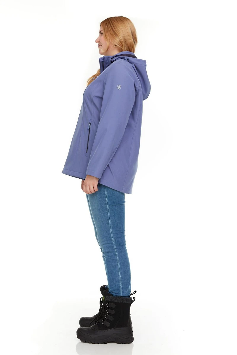Swiss Tech Women's Plus Hooded Softshell Jacket
