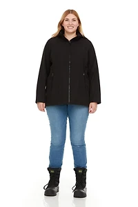 Swiss Tech Women's Plus Hooded Softshell Jacket