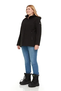 Swiss Tech Women's Plus Hooded Softshell Jacket