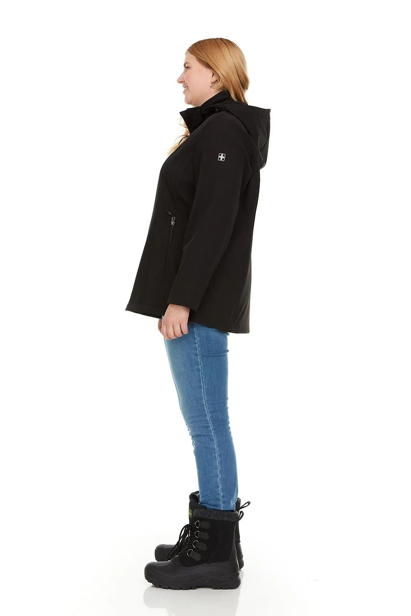Swiss Tech Women's Plus Hooded Softshell Jacket