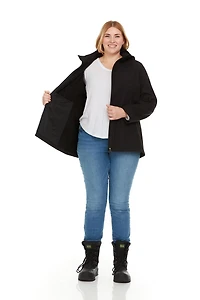 Swiss Tech Women's Plus Hooded Softshell Jacket