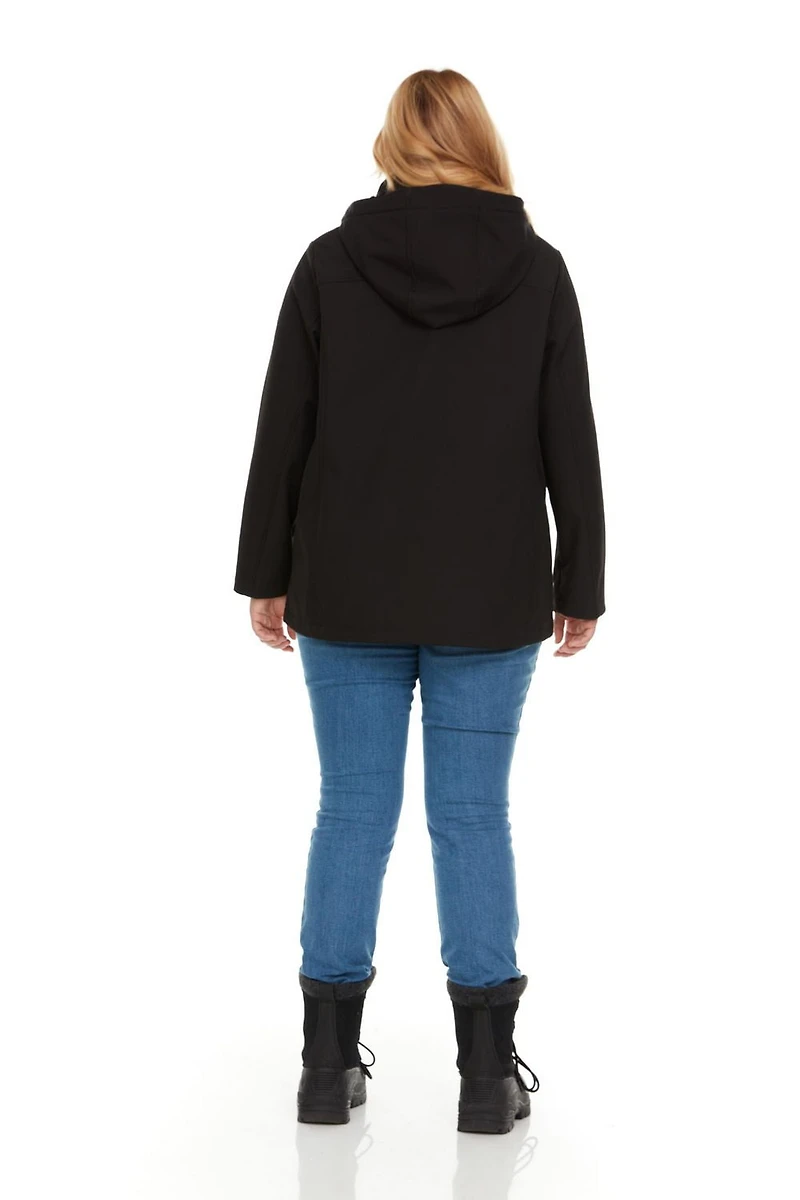 Swiss Tech Women's Plus Hooded Softshell Jacket