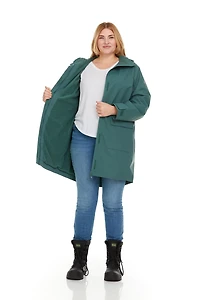 Swiss Tech Women's Plus Hooded Rain  Jacket