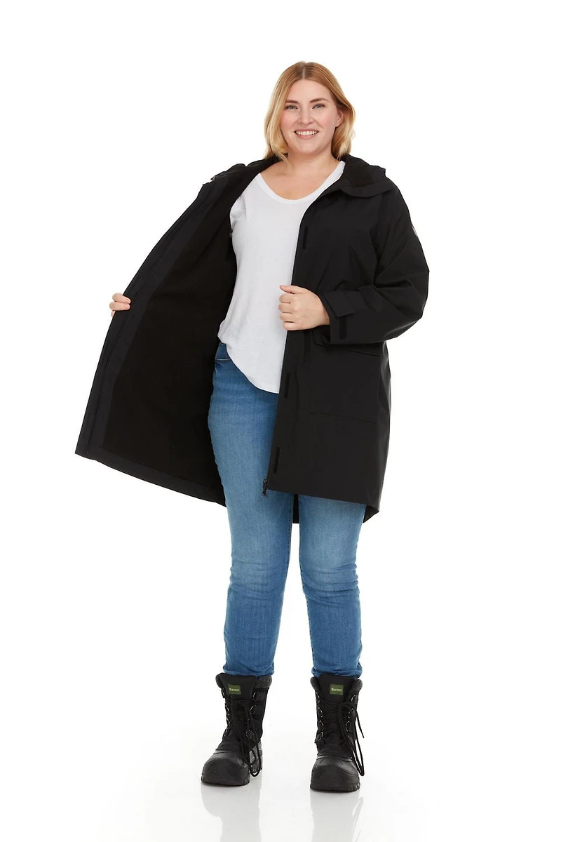 Swiss Tech Women's Plus Hooded Rain  Jacket