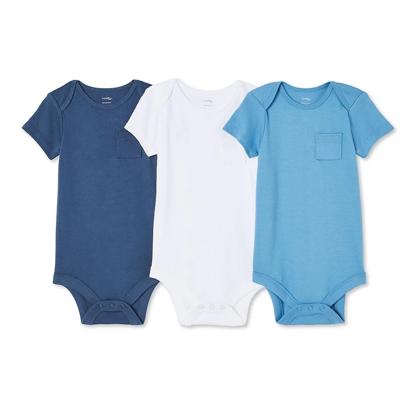 George Baby Boys' Bodysuit 3-Pack, Sizes 0-12 months