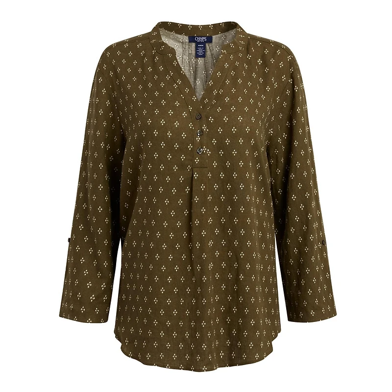 CHAPS-SPLIT NECK TOP