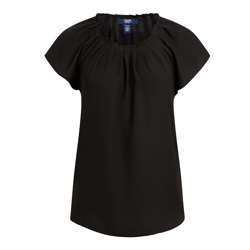 CHAPS-PLEAT NECK TOP