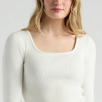 Mexx Women’s Square Neck ¾ Sleeve Sweater