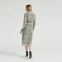 Mexx Women’s Printed Belted Dress with Pleated Skirt, XS-XXL