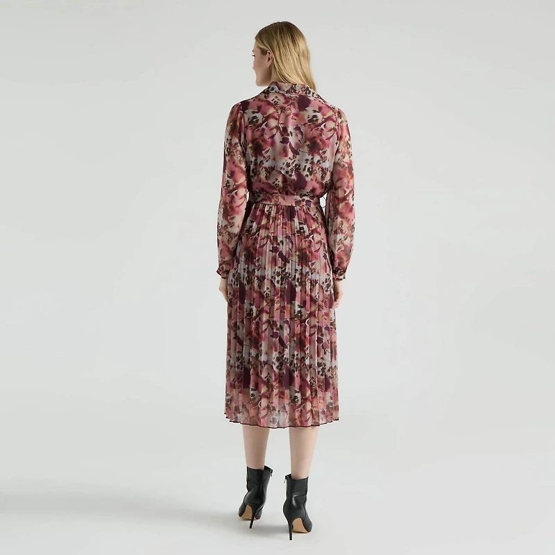 Mexx Women’s Printed Belted Dress with Pleated Skirt, XS-XXL