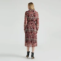 Mexx Women’s Printed Belted Dress with Pleated Skirt, XS-XXL