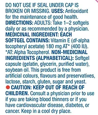 Equate Vitamin E 400IU, 100 Softgels