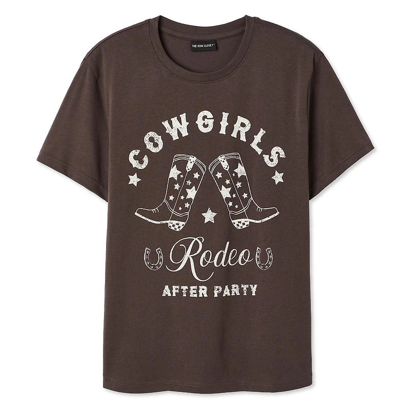 T-shirt cowgirl The Pink Closet pour femmes Tailles TP–TG