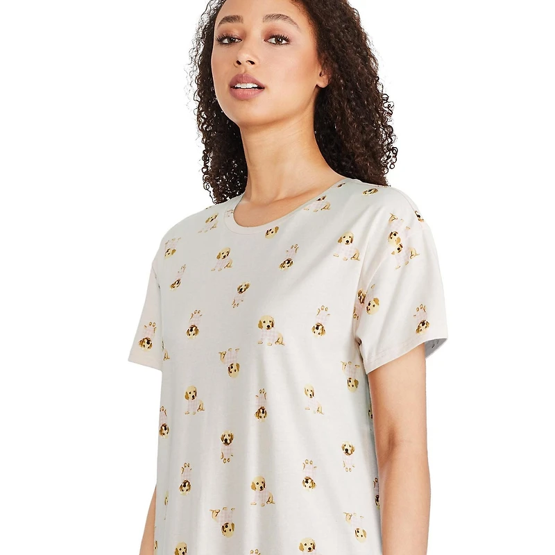 Chemise de nuit à encolure ras du cou George pour femmes