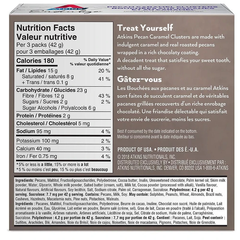 Bouchés aux pecanes et au caramel Endulge Atkins