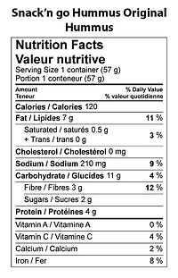 Snack'n Go Hummus et craquelins - Original Hummus et craquelins-Original