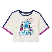 Disney Girls' Stitch Ringer Tee, Sizes XS-XL