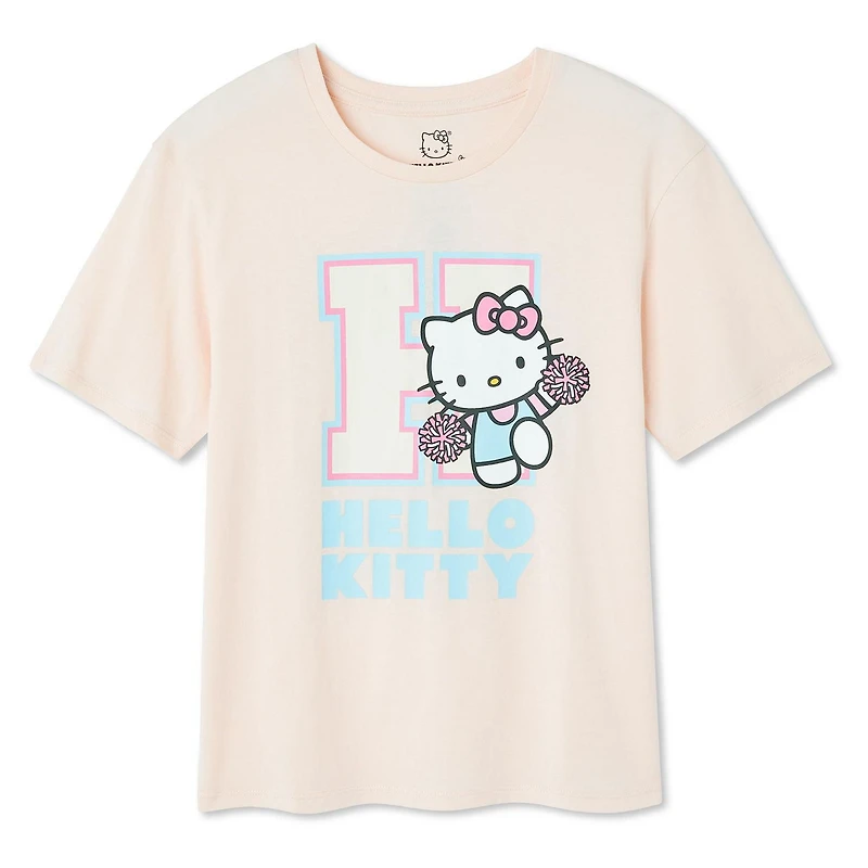 T-shirt à manches courtes Hello Kitty pour filles Tailles TP–TG