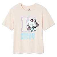 T-shirt à manches courtes Hello Kitty pour filles Tailles TP–TG