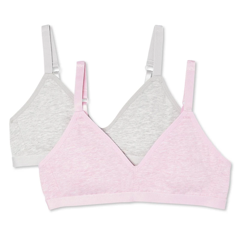 George Girls' Trainer Bras 2-Pack, Sizes S-XL