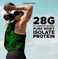 Revolution Nutrition, Iso Whey, Poudre de Protéines 2LB, Isolat à 100 %, 28 g de Protéines par Dosette, 27 Portions, Formule pour Masse Musculaire Maigre, Faible en Glucides, Sans Gluten, 908 g, Gâteau au Chocolat (2 Livres)