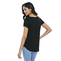 T-shirt drapé avec encolure en V George pour femmes