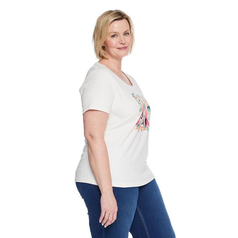 Iyla Women's Plus Interlock Crew Neckline Tee