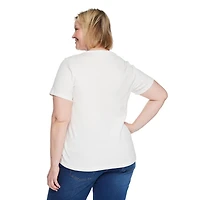 Iyla Women's Plus Interlock Crew Neckline Tee