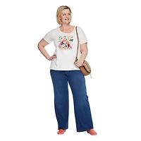 Iyla Women's Plus Interlock Crew Neckline Tee