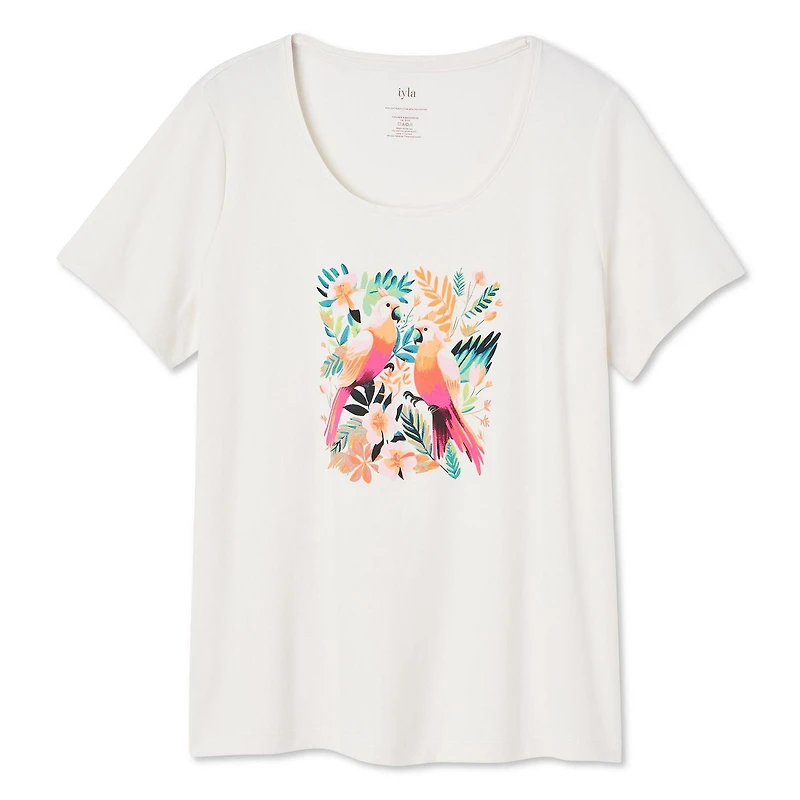 Iyla Women's Plus Interlock Crew Neckline Tee