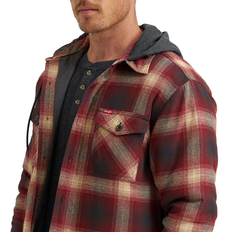 Wrangler Veste chemise en sherpa à capuche