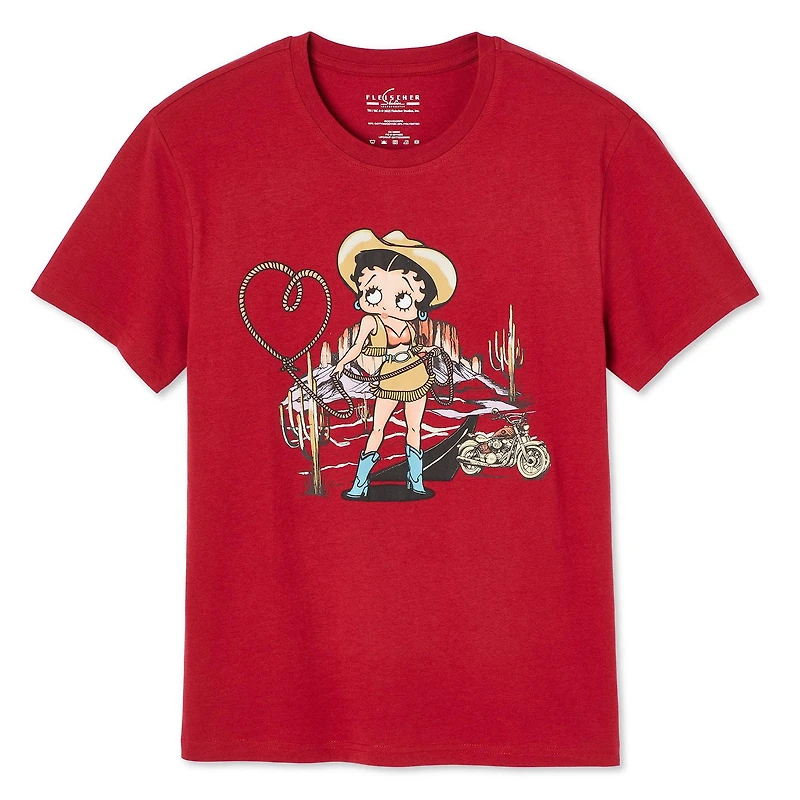 T-shirt à imprimé graphique Betty Boop pour femmes
