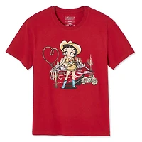 T-shirt à imprimé graphique Betty Boop pour femmes