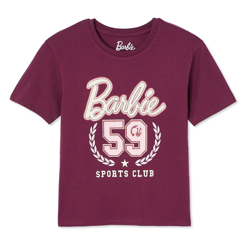 T-shirt à manches courtes Barbie pour filles Tailles TP–TG