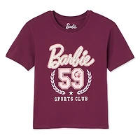 T-shirt à manches courtes Barbie pour filles Tailles TP–TG