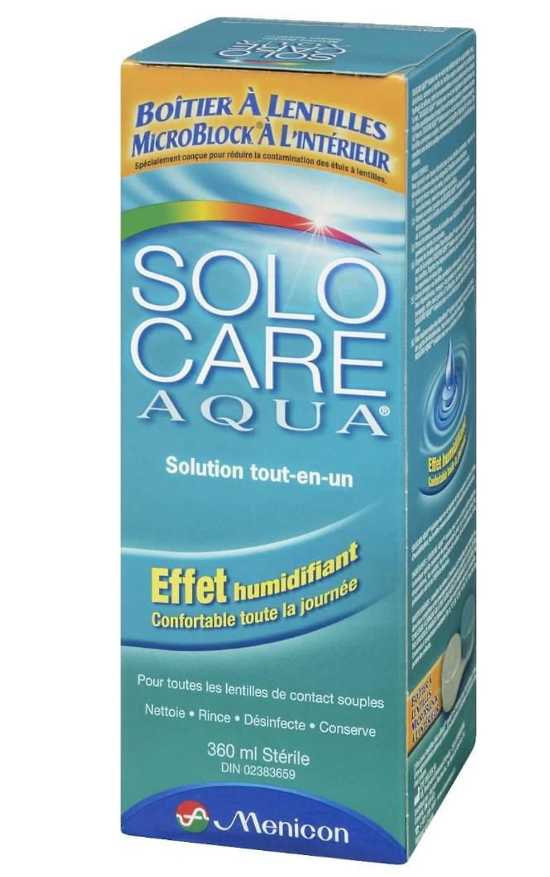 Solocare Aqua All-in-One Soft Contact Lenses Solution 360ML, All-In-One Solution