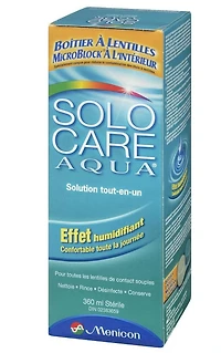 Solocare Aqua All-in-One Soft Contact Lenses Solution 360ML, All-In-One Solution