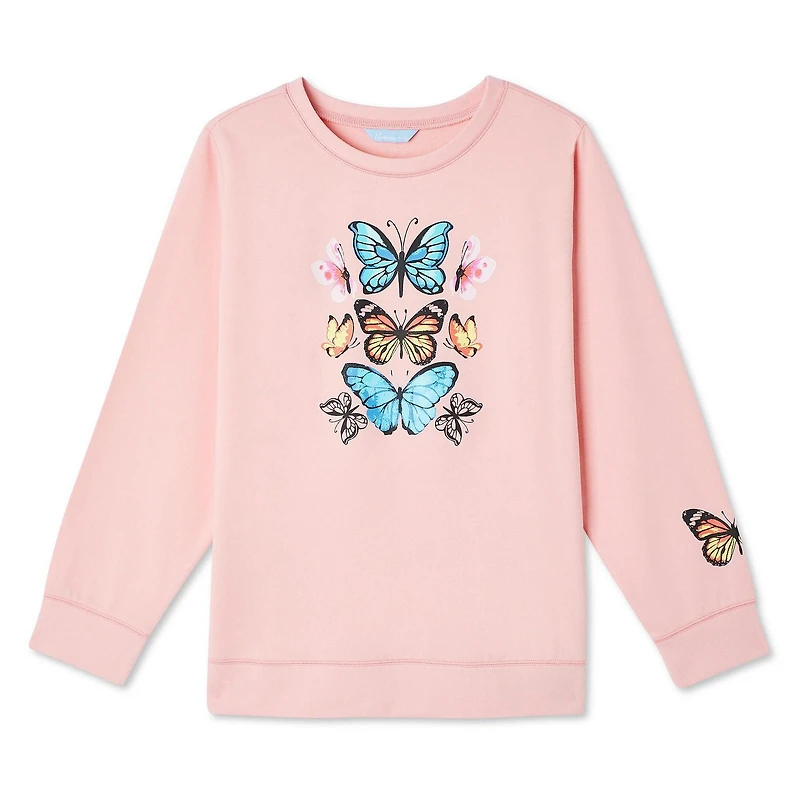 Coton ouaté avec encolure ronde et imprimé graphique Penmans Plus pour femmes