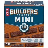 CLIF BUILDERS mini barres protéinées, 10 g de protéines, sans édulcorants artificiels, saveur de chocolat et beurre d'arachide, collation riche en protéines, préparé au Canada 10 x 34 g barres