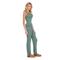 No Boundaries Women's Rib Pajama 2-Piece Set