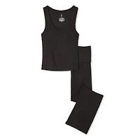 No Boundaries Women's Rib Pajama 2-Piece Set