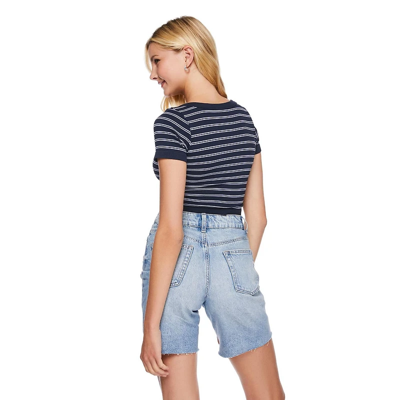 No Boundaries Women's Seamless Short Sleeve Tee