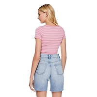 No Boundaries Women's Seamless Short Sleeve Tee