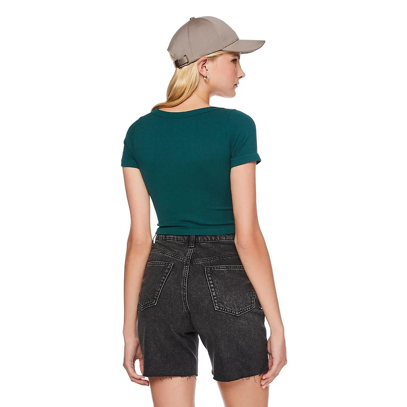 No Boundaries Women's Seamless Short Sleeve Tee