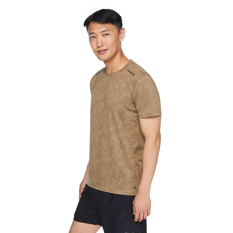 T-shirt avec motif coupé cousu Athletic Works pour hommes Tailles P-2XL