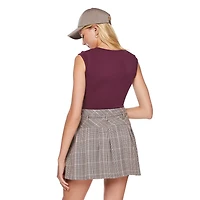 No Boundaries Women's Seamless Cap Sleeve Bodysuit