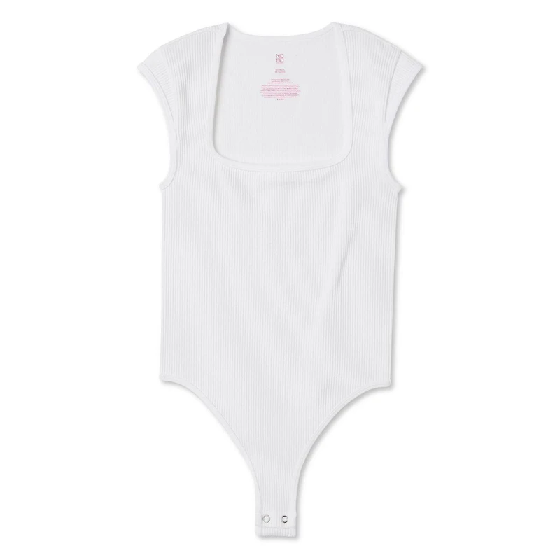 No Boundaries Women's Seamless Cap Sleeve Bodysuit, Sizes XS-XXL