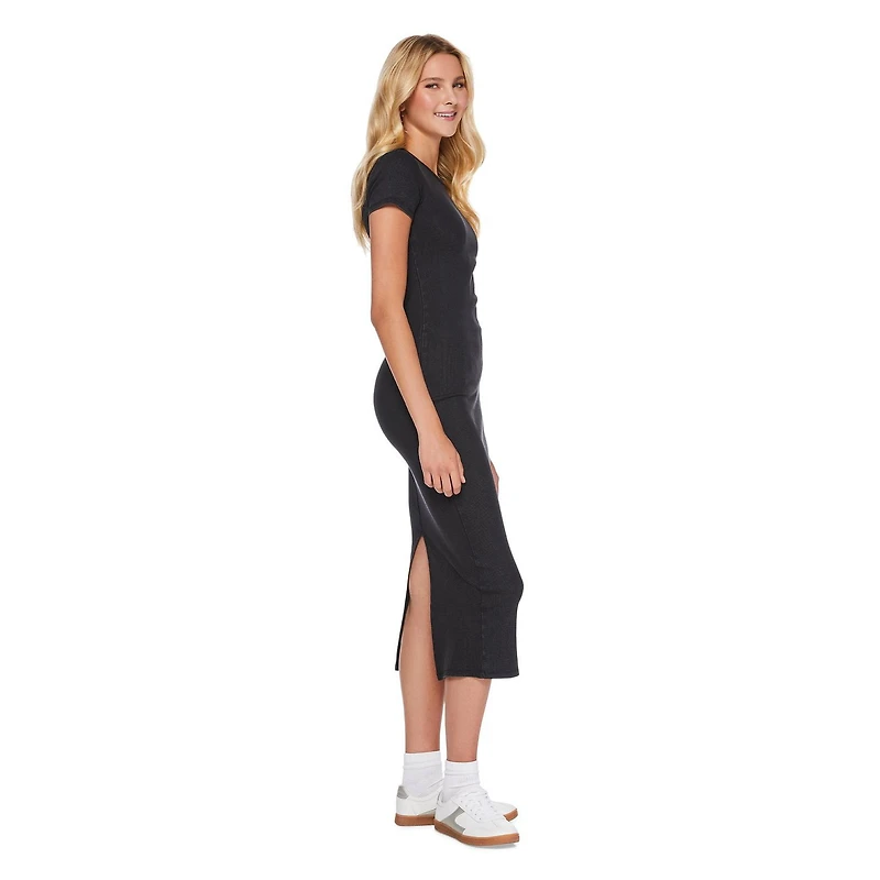 Robe en tricot côtelé mi-longue No Boundaries pour femmes Tailles TP–TTG