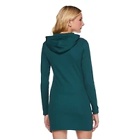 No Boundaries Women's Rib Hoodie Dress